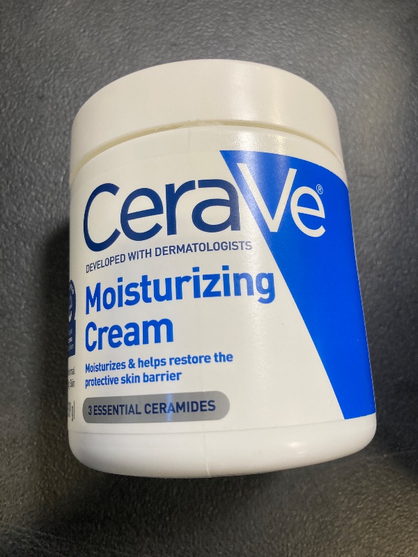 Photo 1 of CeraVe Moisturizing Cream, Body and Face Moisturizer for Dry Skin, Body Cream with Hyaluronic Acid and Ceramides, Daily Moisturizer, Oil-Free, Fragrance Free, Non-Comedogenic, 19 Ounce