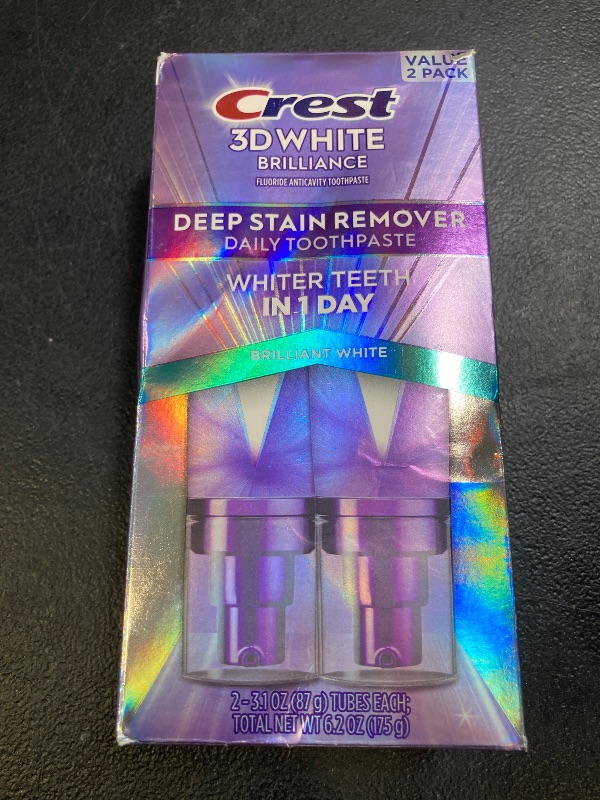 Photo 1 of Crest 3DWhite Brilliance Deep Stain Remover Brilliant White Toothpaste - 3.1oz/2pk