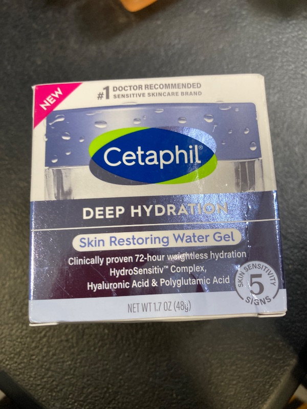 Photo 1 of Cetaphil Deep Hydration Skin Restoring Water Gel with Hyaluronic and Polyglutamic Acid, Face Moisturizer, 72 Hour Hydration, For Dry, Dehydrated Sensitive Skin, Fragrance Free, 1.7 oz, Fragrance Free