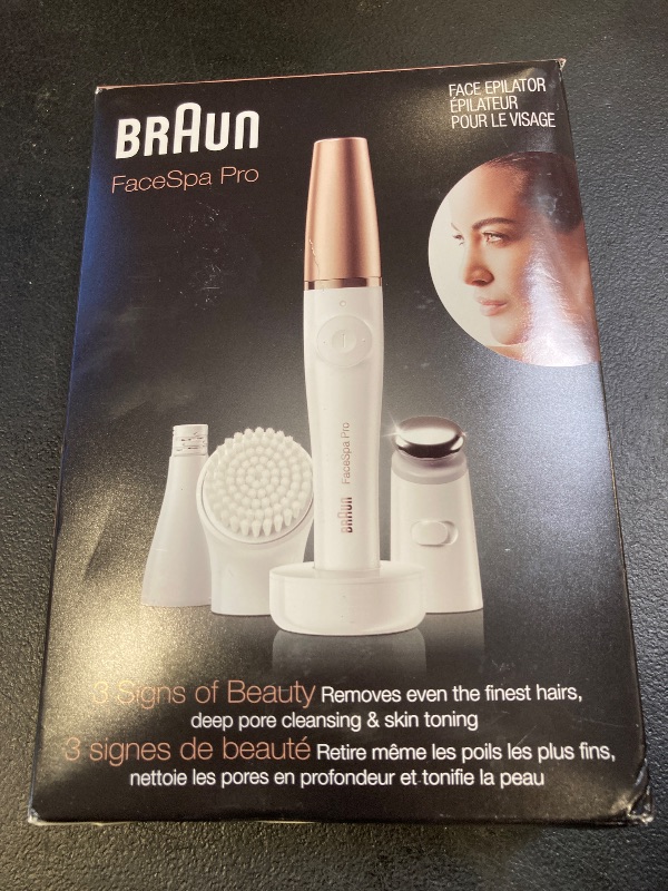 Photo 1 of Braun Face Epilator Facespa Pro 911, Facial Hair Removal for Women, Hair Removal Device, 3-in-1 Epilating, Cleansing Brush and Skin Toning with 3 extras