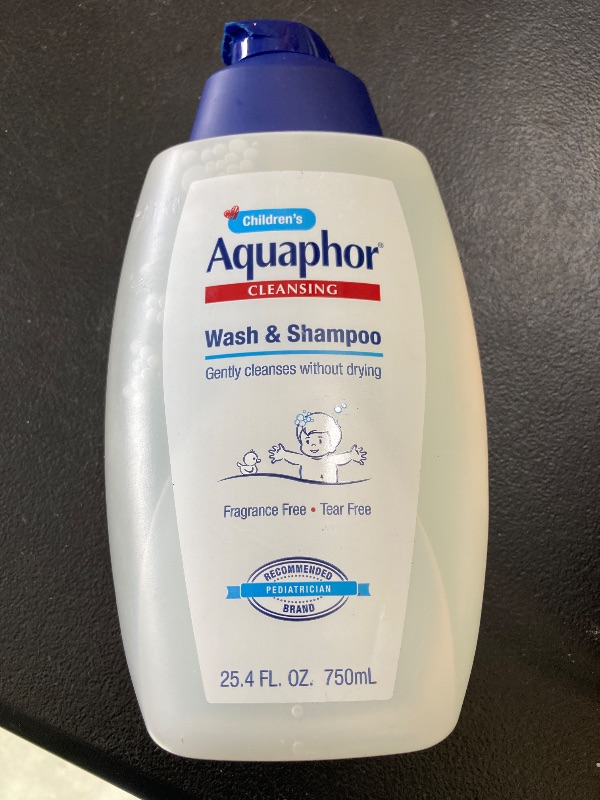 Photo 1 of Aquaphor Children's Body Wash and Shampoo, Fragrance Free, Tear Free Shampoo and Body Wash for Kids, From Pediatrician-Recommended Brand, 25.4 Fl Oz Pump Bottle