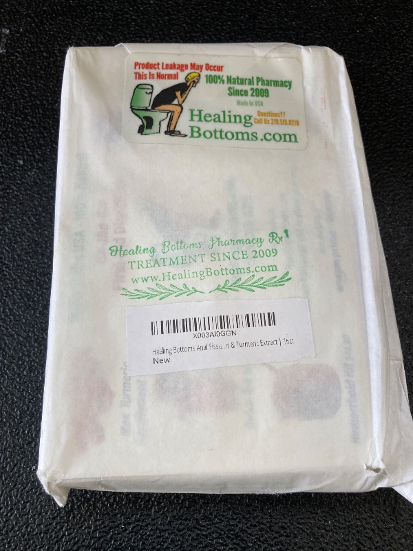 Photo 1 of Healing Bottoms Anal Fissure Suppository | Expert Formulation for Rectal Bleeding Due to Anus Fissure, Hemorrhoids, Diarrhea, & Constipation | Made with Natural Curcumin & Turmeric Extract | 16ct