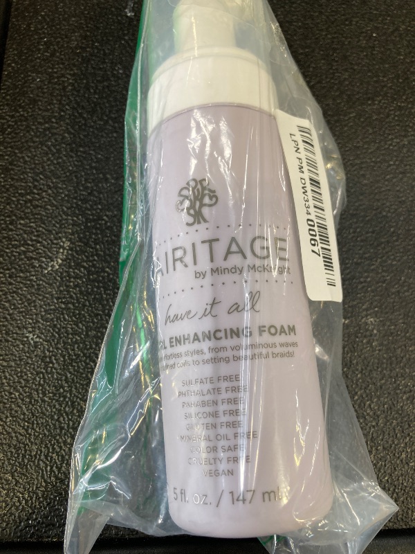 Photo 1 of Hairitage Have It All Curl Enhancing Foam Mousse with Quinoa + Rice Protein for Frizz Control + Moisture - Lightweight Formula - Leaves Hair Full + Bouncy - Set Hairstyles + Curls, 5 oz