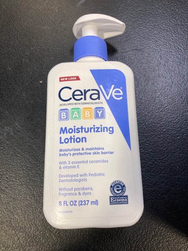Photo 1 of CeraVe Baby Lotion, Gentle Baby Skin Care with Ceramides, Niacinamide & Vitamin E, Fragrance, Paraben, Dye & Phthalates Free, Lightweight Moisturizer, 8 Ounce, Packaging May Vary