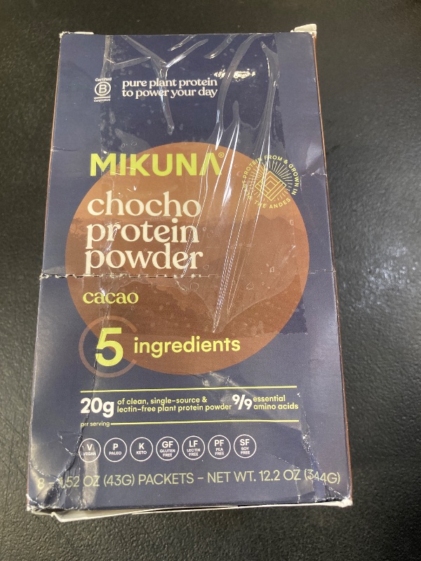 Photo 1 of Mikuna Chocho Superfood Protein, Plant-Based Protein Powder - Vegan, Gluten Free, 3g Net Carbs or Less, and Bioavailable, Non-Isolate (8 Servings, Cacao)