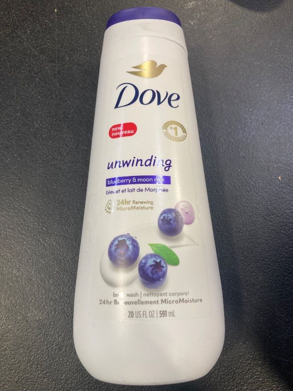 Photo 1 of Dove Body Wash for Women Moisturizing Unwind Blueberry & Moon Milk All Skin, 20 oz