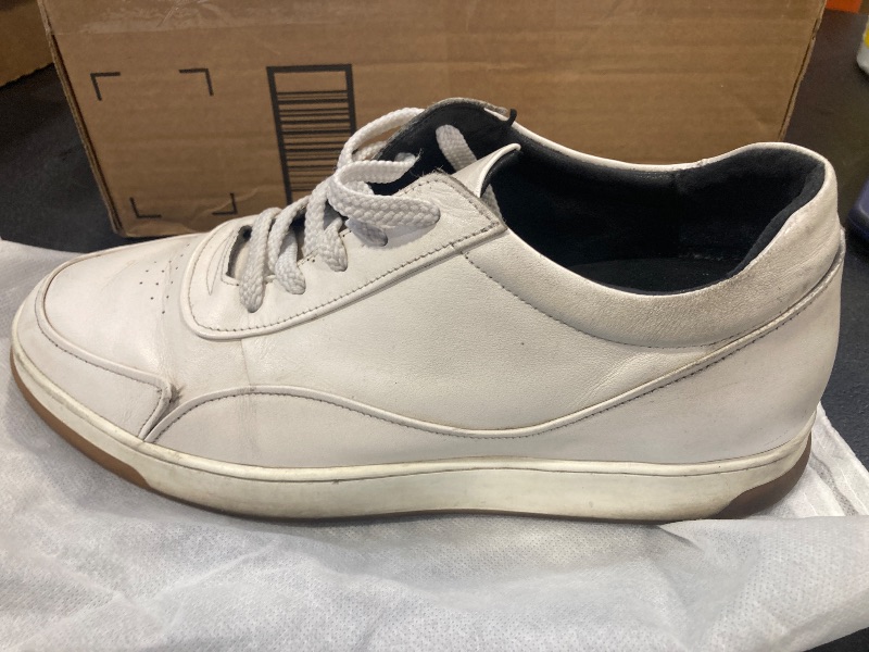 Photo 1 of CALTO White/Off-White & Gum Sole - Elevated Micro-Perforated Leather Sneakers - Size US 9 