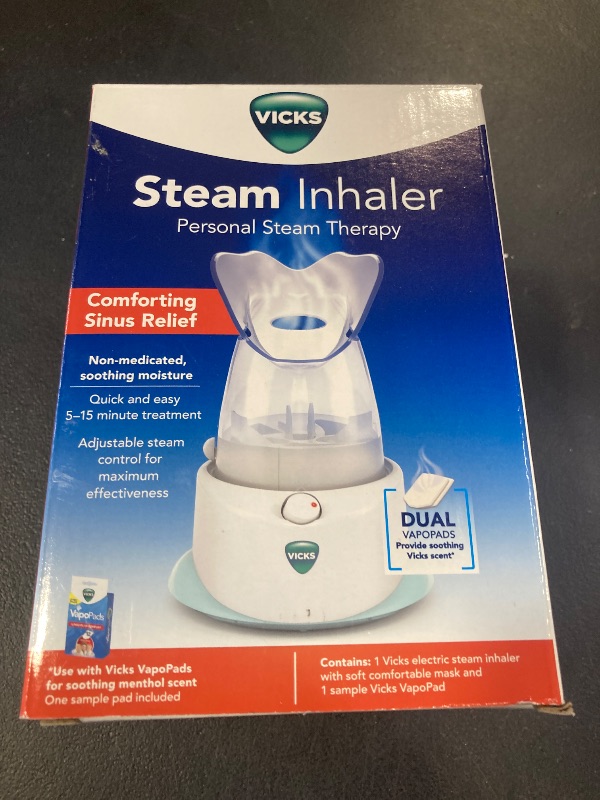 Photo 1 of Vicks Personal Steam Inhaler for Targeted, Natural Steam Relief for Allergies, Congestion, Cough & Colds, and Sinus Irritation, Use with VapoPads - 1 Included, FSA & HSA Eligible