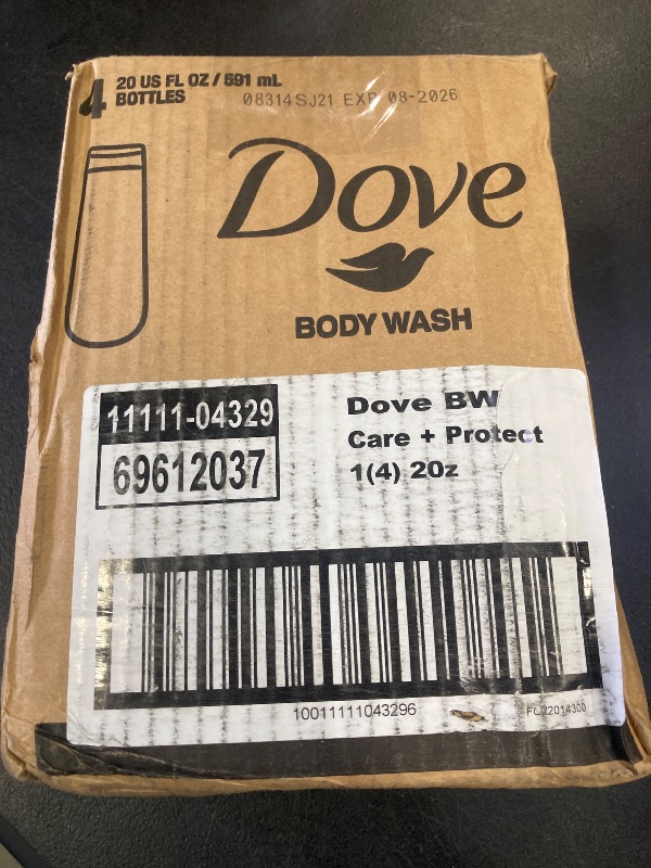 Photo 1 of Dove Body Wash Care & Protect Antibacterial 4 Count For All Skin Types Protects from Dryness 20 oz