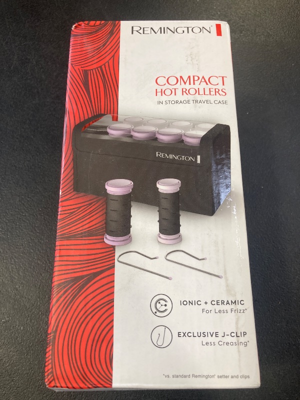 Photo 1 of Remington Compact Ceramic Dual Voltage Hot Rollers for Long and Short Hair, Hair Setters, Hair Curlers, 1-1 ¼" Purple/Black, 10 Piece Set