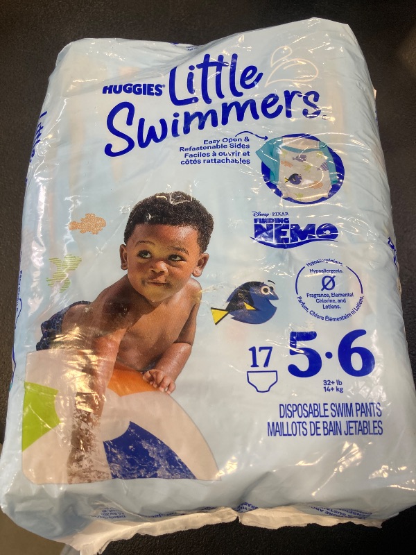 Photo 1 of Huggies Little Swimmers Disposable Swim Diapers, Size 5-6 (32+ lbs), 17 Ct