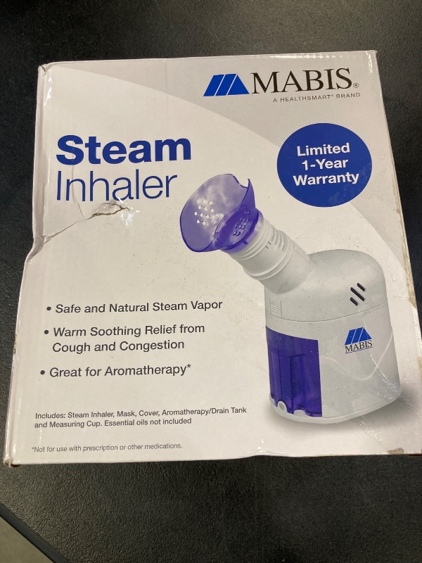 Photo 1 of MABIS Facial Steamer, Steam Inhaler, FSA Eligible, Vaporizer or Vocal Steamer with Aromatherapy Diffuser and Soft Face Mask for Cleansing, Sinus Pressure, Congestion, Colds and Cough, 25mL