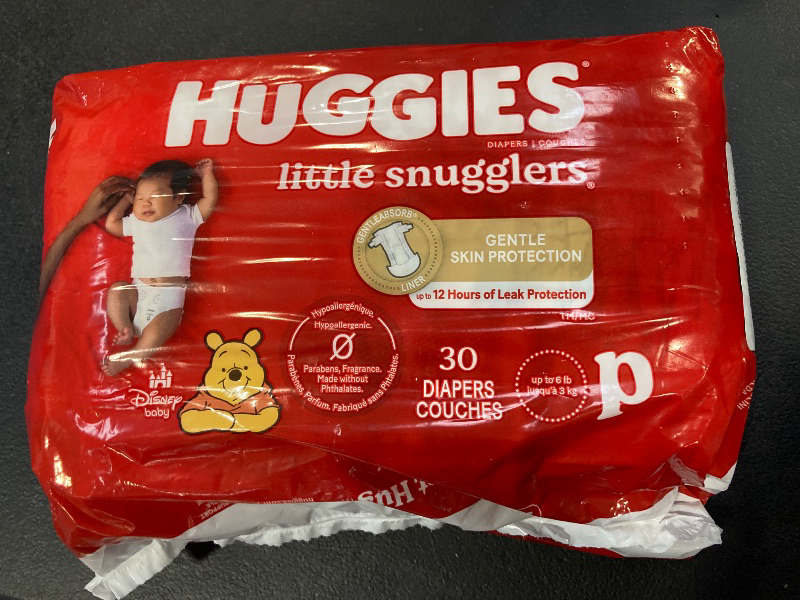 Photo 1 of Huggies Newborn Diapers, Little Snugglers Baby Diapers, Size Preemie (up to 6 lbs), 30 Count
