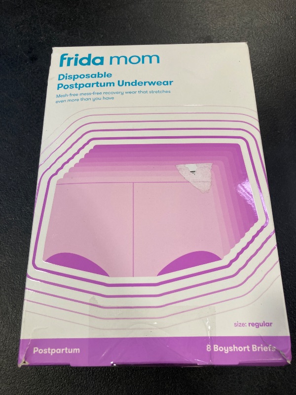 Photo 1 of Frida Mom Women's Postpartum Underwear, Disposable Boyshort Underwear, Seamless with Stretchy Support, Postpartum Essentials, Size Regular (Waist 28"-42" Stretched), 8 Count, Grey