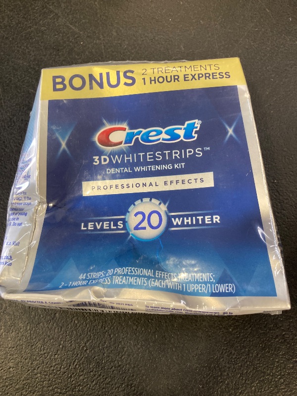 Photo 1 of Crest 3D Whitestrips Professional Effects, Whitestrip 3D White, Teeth Whitening Strip Kit, 44 Strips (22 Count Pack), Crest Teeth Whitening Strips, Teeth Whitening Kit
