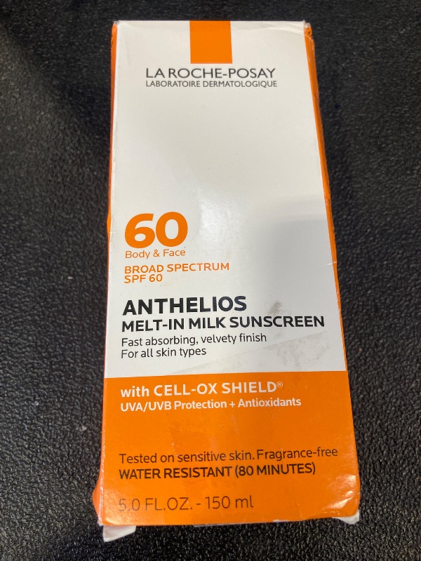 Photo 1 of La Roche-Posay Anthelios Melt-In Milk Sunscreen SPF 60, Sunscreen For Body & Face, Broad Spectrum SPF + Antioxidants, Oil Free, Lightweight & Fast Absorbing, Oxybenzone Free