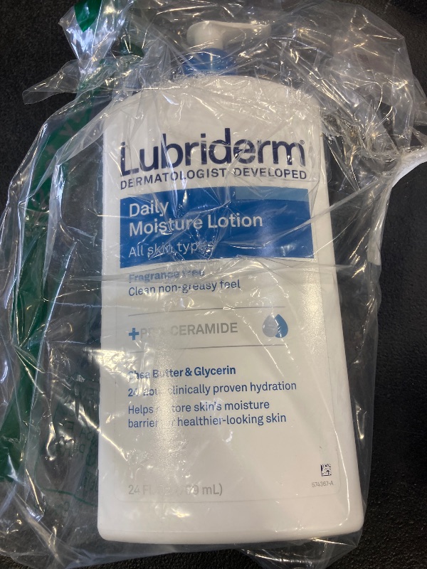 Photo 1 of Lubriderm Fragrance Free Daily Moisture Lotion + Pro-Ceramide, Shea Butter & Glycerin, Face, Hand & Body Lotion for Sensitive Skin, Hydrating Lotion for Healthier-Looking Skin, 24 fl. oz