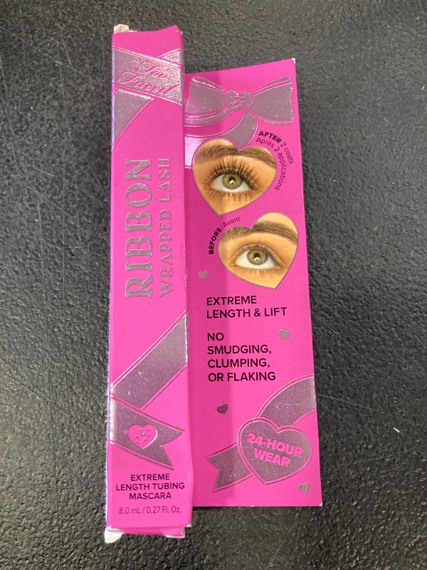 Photo 1 of Too Faced Ribbon Wrapped Lash Mascara | Extreme Length Tubing Mascara with no Smudging, Flaking or Clumping, 0.27 Fl Oz