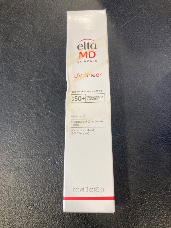 Photo 1 of EltaMD UV Sheer Face and Body Sunscreen SPF 50+, Oil Free, No White Cast Sunscreen for Face and Body, Zinc Oxide Formula, 3.0 oz Tube