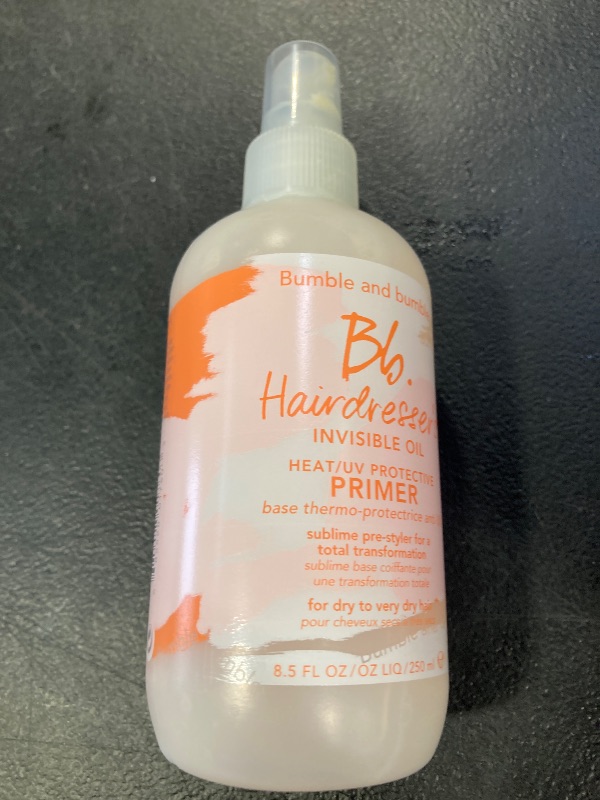 Photo 1 of Bumble and bumble. Hairdresser's Invisible Oil Heat/UV Protection Leave-In Conditioner Hair Primer | Hydrating, Anti Frizz, Color Safe | Straight, Coily | With Argan Oil + Coconut Oil, 8.5 Fl Oz