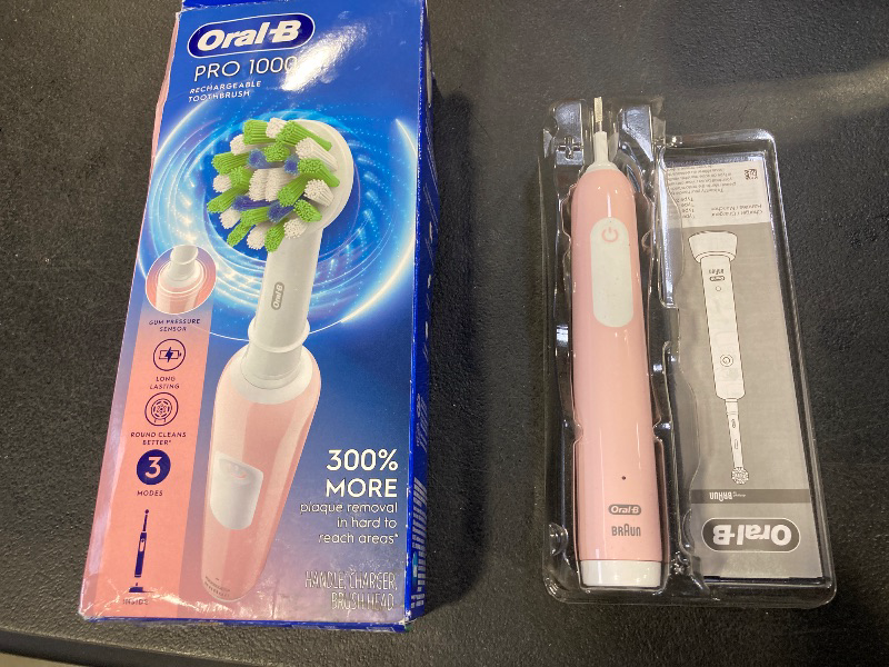 Photo 1 of Oral-B Pro 1000 Rechargeable Electric Toothbrush, Pink