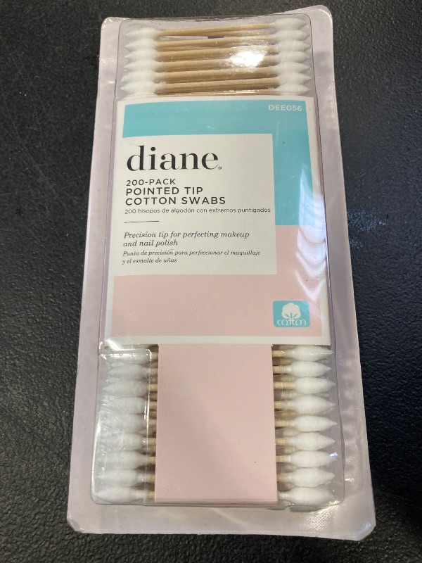Photo 1 of Diane Pointed Tip Cotton Swabs, Soft and Gentle for Sensitive Skin, Ideal for Makeup, Nail Polish Touch-ups, Manicures, Pedicures, Beauty Applications, Personal Care, and Craft Projects (200 Count)