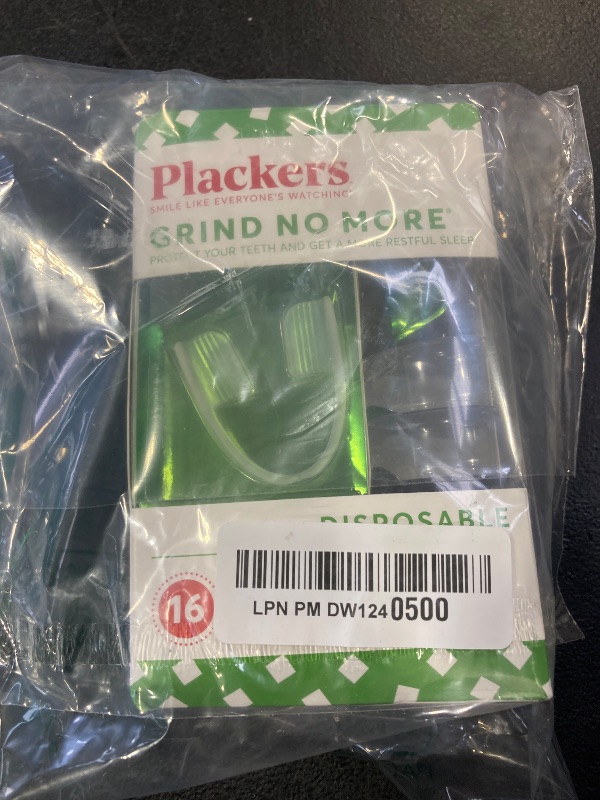 Photo 1 of Plackers Grind No More Night Guard, Nighttime Protection for Teeth, BPA Free, Sleep Well, Ready to Wear, Disposable, One Size Fits All, 16 Count