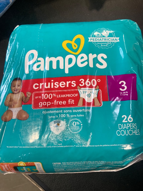 Photo 1 of Pampers Cruisers 360 Diapers - Size 3, 26 Count, Pull-On Disposable Baby Diapers, Gap-Free Fit