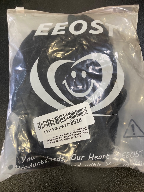 Photo 1 of EEOST Adult Diaper Cover for Incontinence Noiseless Leak-Protection Underwear Plastic Pants Over Diapers Waterproof Rubber Pants (Black, S)