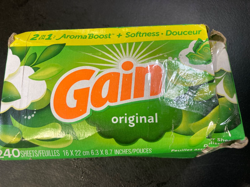 Photo 1 of Gain Dryer Sheets Plus Wrinkle Release, Original Scent, 240 Count, Fights Static With a Touch of Scent, Laundry Sheets