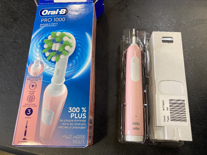 Photo 1 of Oral-B Pro 1000 Rechargeable Electric Toothbrush, Pink