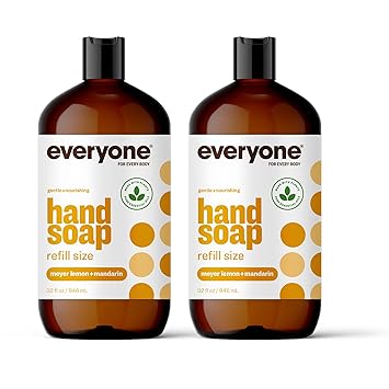 Photo 1 of Everyone Liquid Hand Soap Refill, 32 Ounce (Pack of 2), Meyer Lemon and Mandarin, Plant-Based Cleanser with Pure Essential Oils