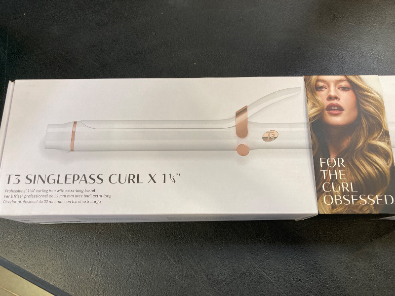 Photo 1 of T3 SinglePass Curl X Extra-Long Barrel Curling Iron with 9 Heat Settings and Ceramic Barrel for Fast Styling and Lasting Results on All Hair Types