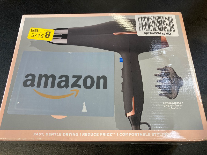 Photo 1 of INFINITIPRO BY CONAIR Hair Dryer with Diffuser | AC Motor Pro Hair Dryer with Ceramic Technology | Includes Diffuser and Concentrator | Black | Packaging May Vary