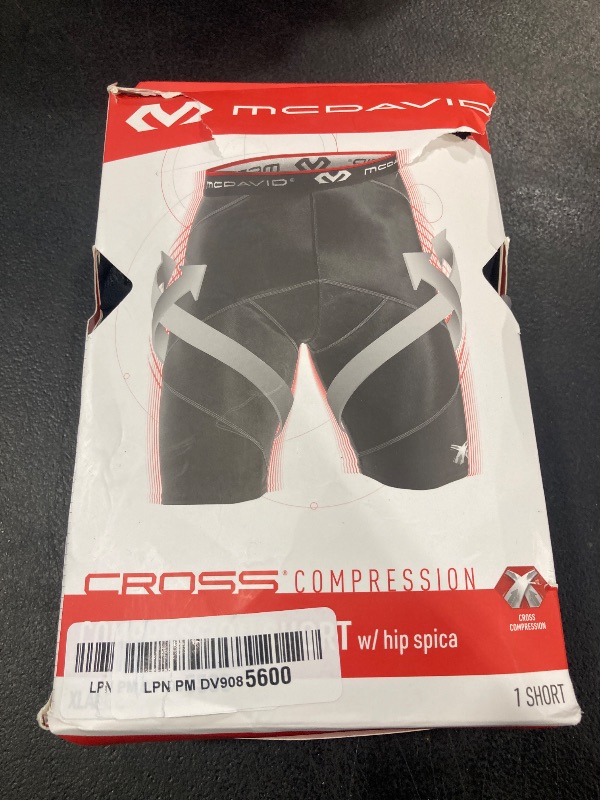 Photo 1 of McDavid Compression Shorts, Thick Supportive Gym Shorts for Muscle Recovery. Cross Compression Short for Fitness. Black Short