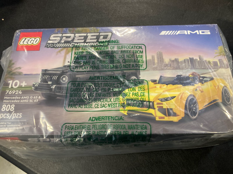 Photo 1 of LEGO Speed Champions Mercedes-AMG G 63 & Mercedes-AMG SL 63 F1 Toy Car, Formula 1 Vehicle Set for Kids, 2 Building Sets with 2 Driver Minifigures, Convertible Toy Car Gift for Boys and Girls, 76924