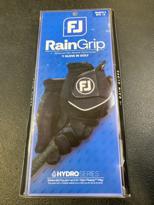 Photo 1 of FootJoy Women's RainGrip Golf Glove, Black, Medium/Large, Pair