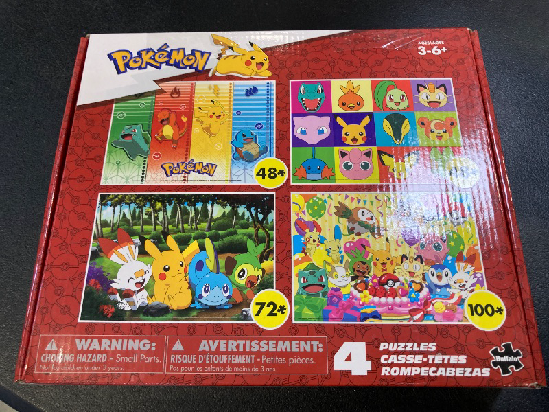 Photo 1 of Buffalo Games - Pokemon - 4 X 1 Kids Multipack - Kids Pokemon Multipack - Multi Piece Jigsaw Puzzle for Adults -Challenging Puzzle Perfect for Game Nights - Finished Size Varies