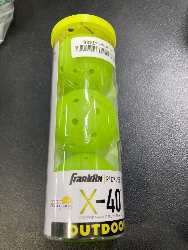 Photo 1 of Franklin Sports Outdoor- X-40 Pickleball Balls - USA Pickleball (USAPA) Approved - 3 Pack Outside Pickleballs - Optic Yellow - US Open Ball