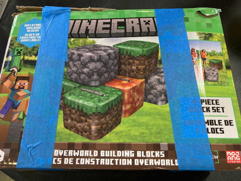 Photo 1 of PLAYVIEW BRANDS Six Officially Licensed Minecraft Kid Sized Giant Inflatable Building Blocks, Bunkrs 22"x22"x22"