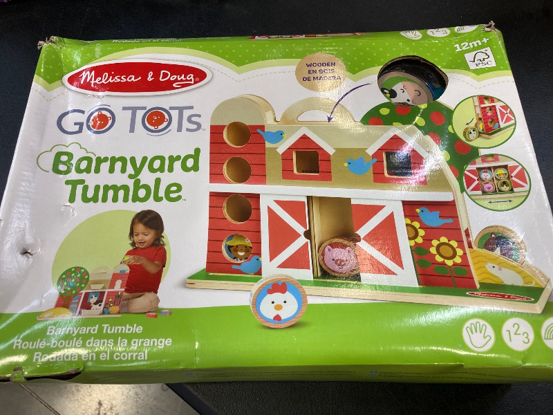 Photo 1 of Melissa & Doug GO Tots Wooden Barnyard Tumble with 4 Disks - FSC Certified