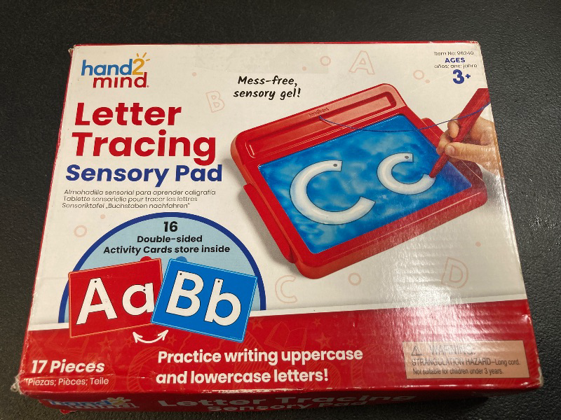 Photo 1 of hand2mind Letter Tracing Sensory Pad, Reusable Handwriting Practice for Kids 3-5, Learn to Write, Letter Tracing Board, Toddler Writing Practice, Montessori Alphabet Toys, Preschool Learning Toys