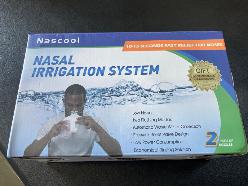 Photo 1 of Nascool Electric Nasal Irrigation System with 50 Salt Packets, Sinus Rinse Cleaner & Nose Washer