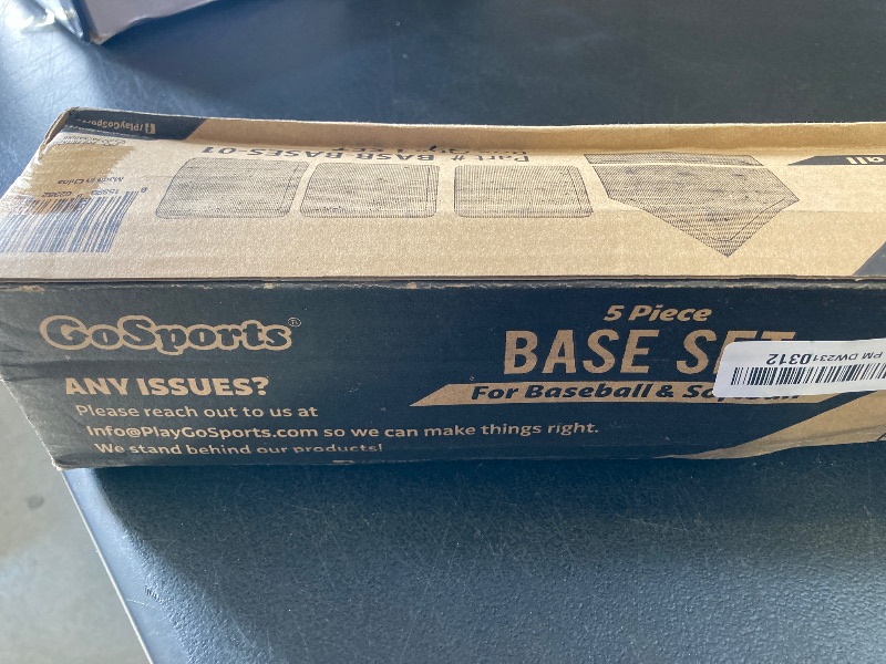 Photo 1 of GoSports Baseball & Softball 5 Piece Base Set - Rubber Field Bases for Kids & Adults