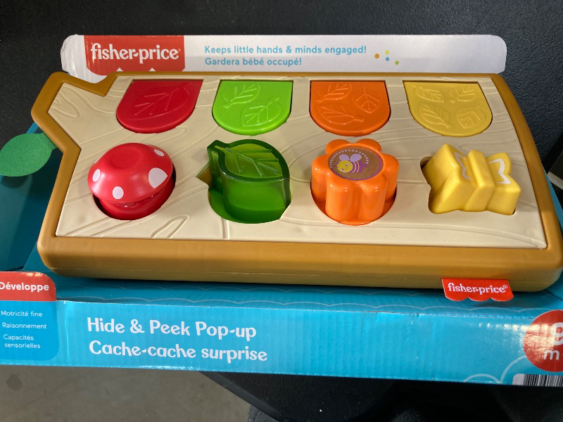 Photo 1 of Fisher-Price Baby Toy Hide & Peek Pop-Up Animal-Themed Sensory Activity with Wood Accents & Sounds for Ages 9+ Months