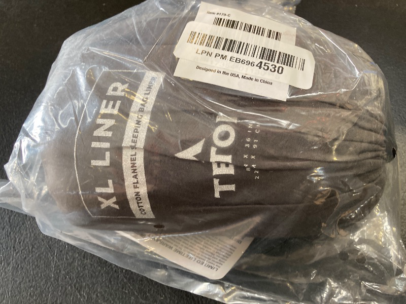 Photo 1 of TETON Sports XL Cotton Sleeping Bag Liner; A Clean Sheet Set Anywhere You Go; Perfect for Travel, Camping, and Anytime You’re Away from Home Overnight; Machine Washable Black