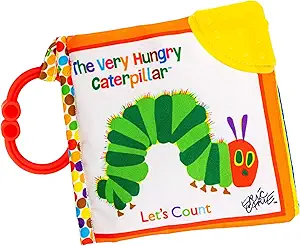 Photo 1 of Let's Count Soft Book - World of Eric Carle the Very Hungry Caterpillar Baby on the Go Clip Teething Crinkle Soft Sensory Book for Babies, 5.25x5.25 Inch