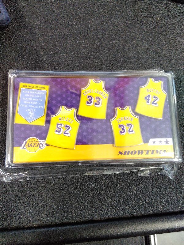 Photo 1 of Los Angeles Lakers “Showtime” Retired Jerseys Pins Set 