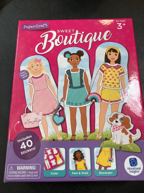 Photo 1 of Educational Insights PaperCraft Sweet Boutique, Paper Dolls, Fashion Boutique Toy, Ages 3+