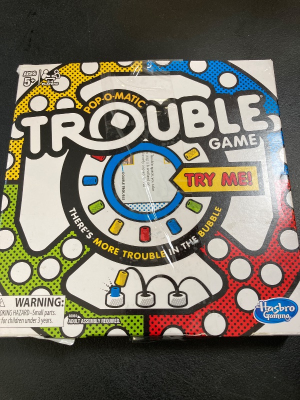 Photo 1 of Hasbro Gaming Trouble Kids Board Game, Pop-o-Matic Trouble Game, Kids Games for 2-4 Players, Family Board Games for Kids, Kids Gifts, Ages 5 and Up, Packaging May Vary